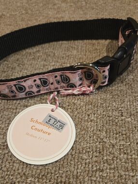 Pink Paisley Dog Collar New With Tags! Size Medium
